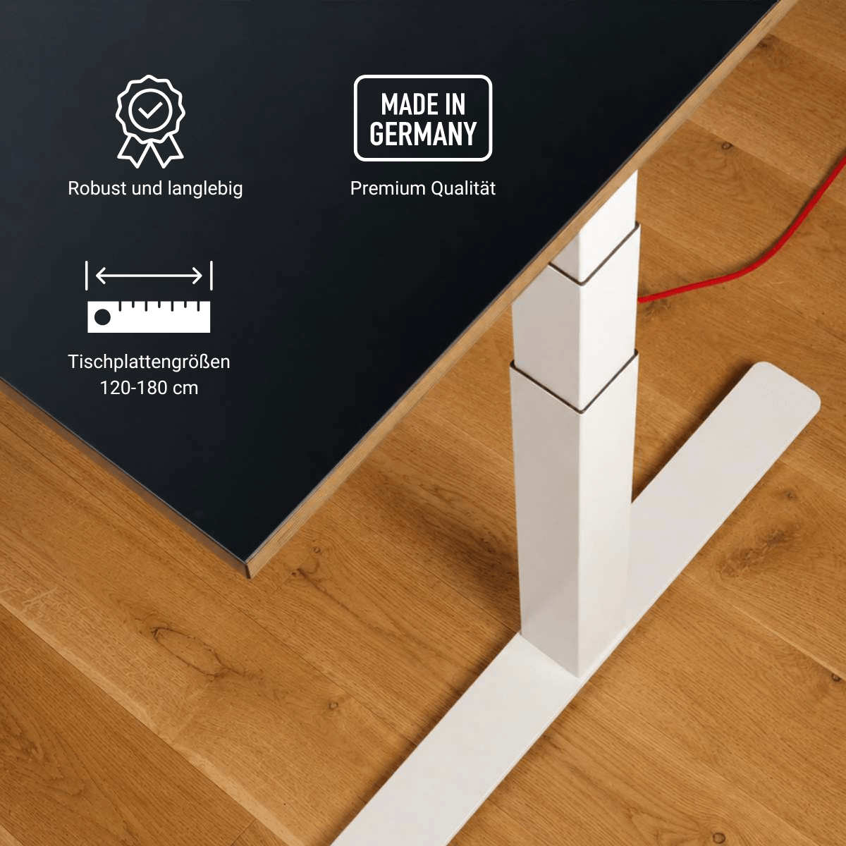 Eliot Pro White Tischplatte Multiplex Fenix Nero 180x80cm - Eliot Onlineshop