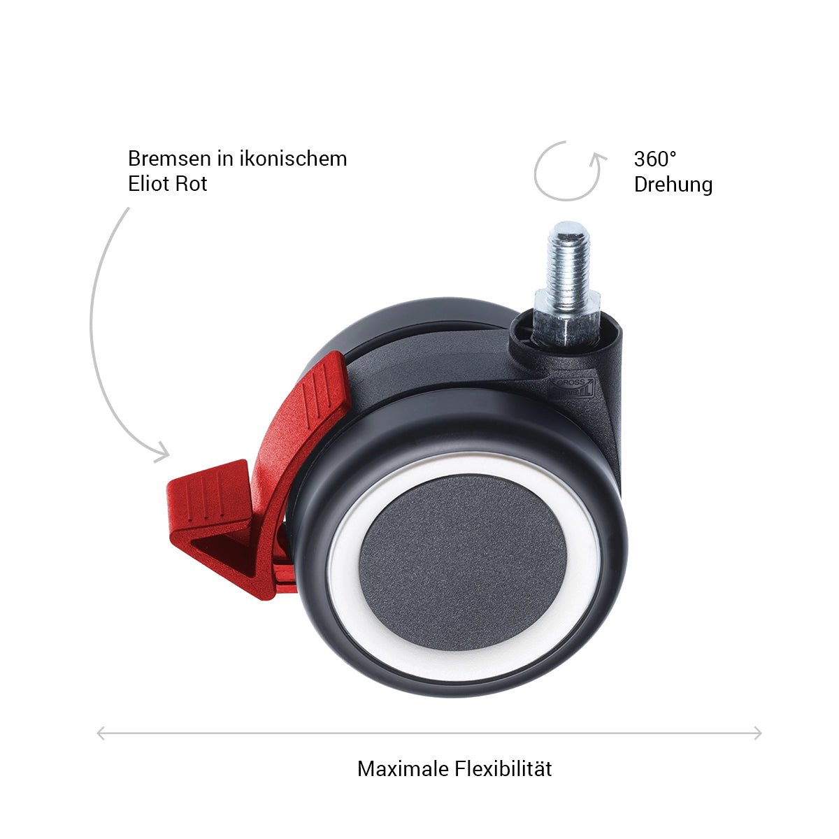 Rollen für Eliot Schreibtische Red - Eliot Onlineshop