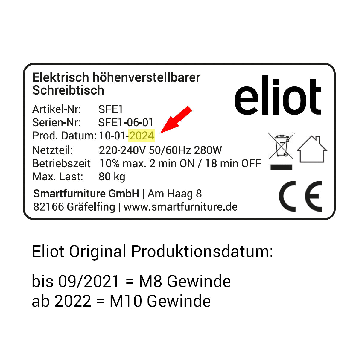 Rollen für Eliot Schreibtische - Eliot Onlineshop