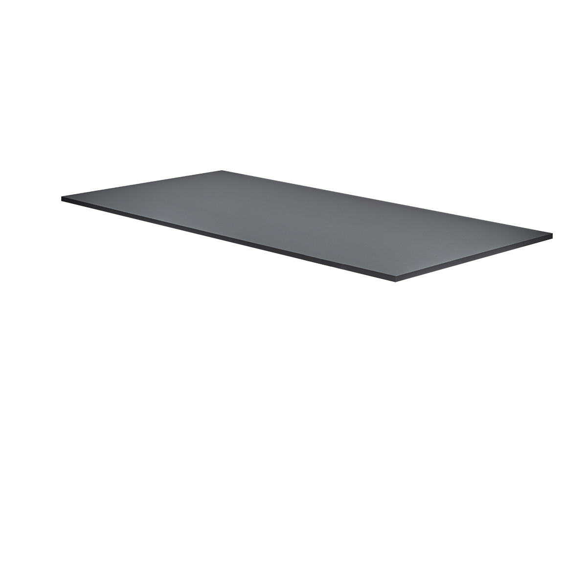 graue Soft Graphite Tischplatte auf weißem Hintergrund