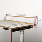 Abgebildet ist der „Tiny Top Schreibtischaufsatz Rosa“ von Smartfurniture GmbH mit stilvollen rosa Seitenträgern und einer Holzleiste – ideal für die Organisation am Schreibtisch. Die Maße lauten: Länge 100 cm oder 110 cm, Tiefe 10 cm, Höhe 13 cm und Regalbreite 50 cm oder 55 cm. Dieses praktische Schreibtischregal bietet zudem praktischen Stauraum für Ihr Lieblingszubehör für den 3D-Druck.