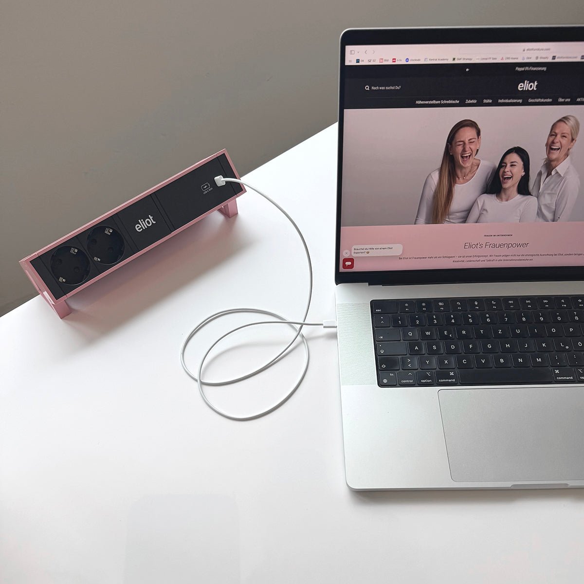 Desk Auftischsteckdose Pink mit 60W USB - C - Eliot Onlineshop