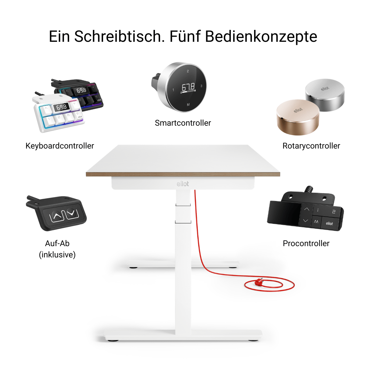 Eliot Pro White Tischplatte Design White 180x80cm - Eliot Onlineshop