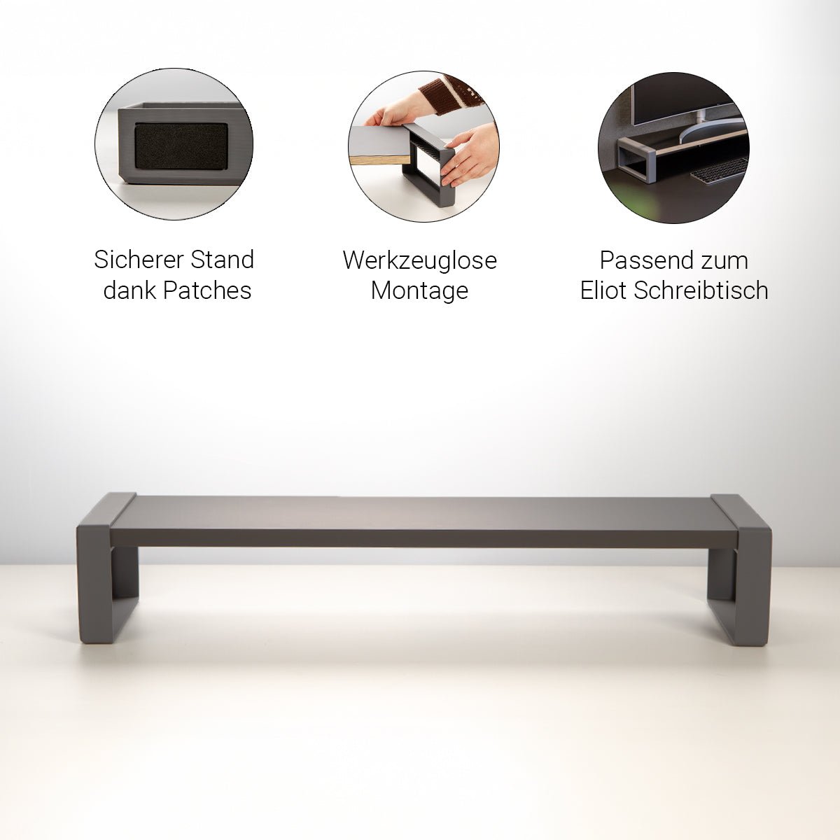 Schreibtischaufsatz Level Soft Graphite - Eliot Onlineshop