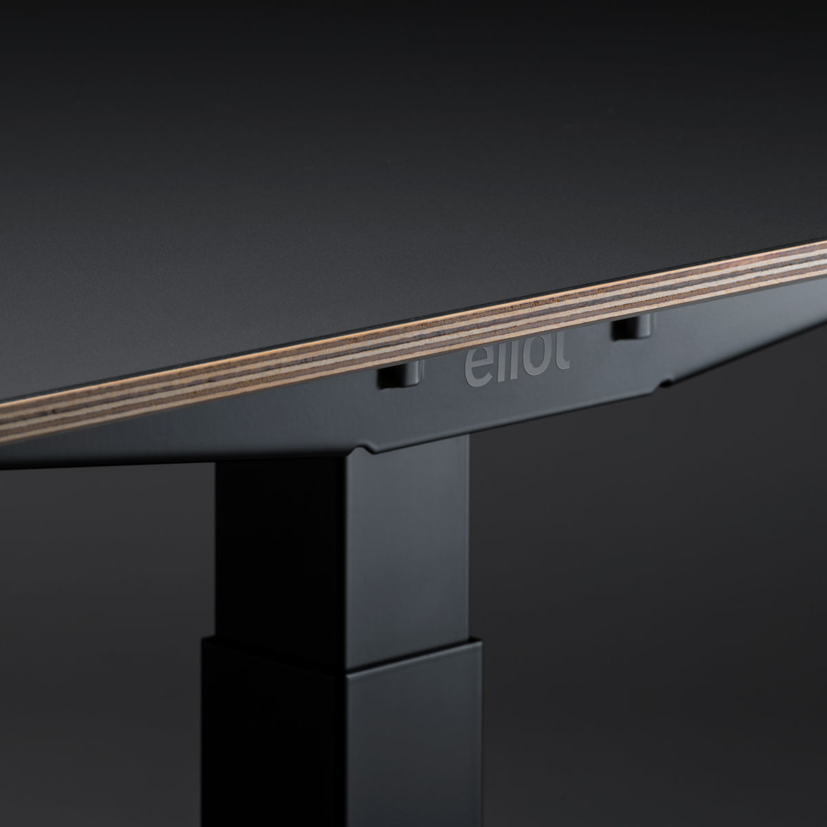 Tischplatte Lock Schreibtisch mit Multiplex Höhenverstellbarer Nero