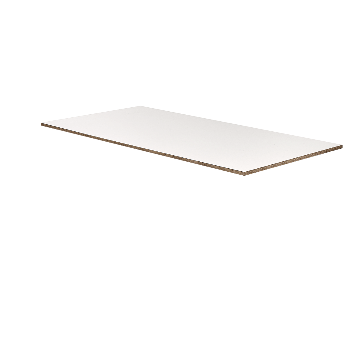 weiße Multiplex Fenix Bianco Tischplatte auf weißem Hintergrund