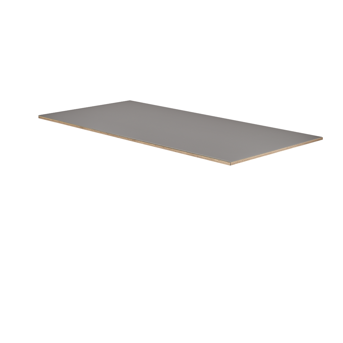 graue Multiplex Fenix Grigio Tischplatte auf weißem Hintergrund