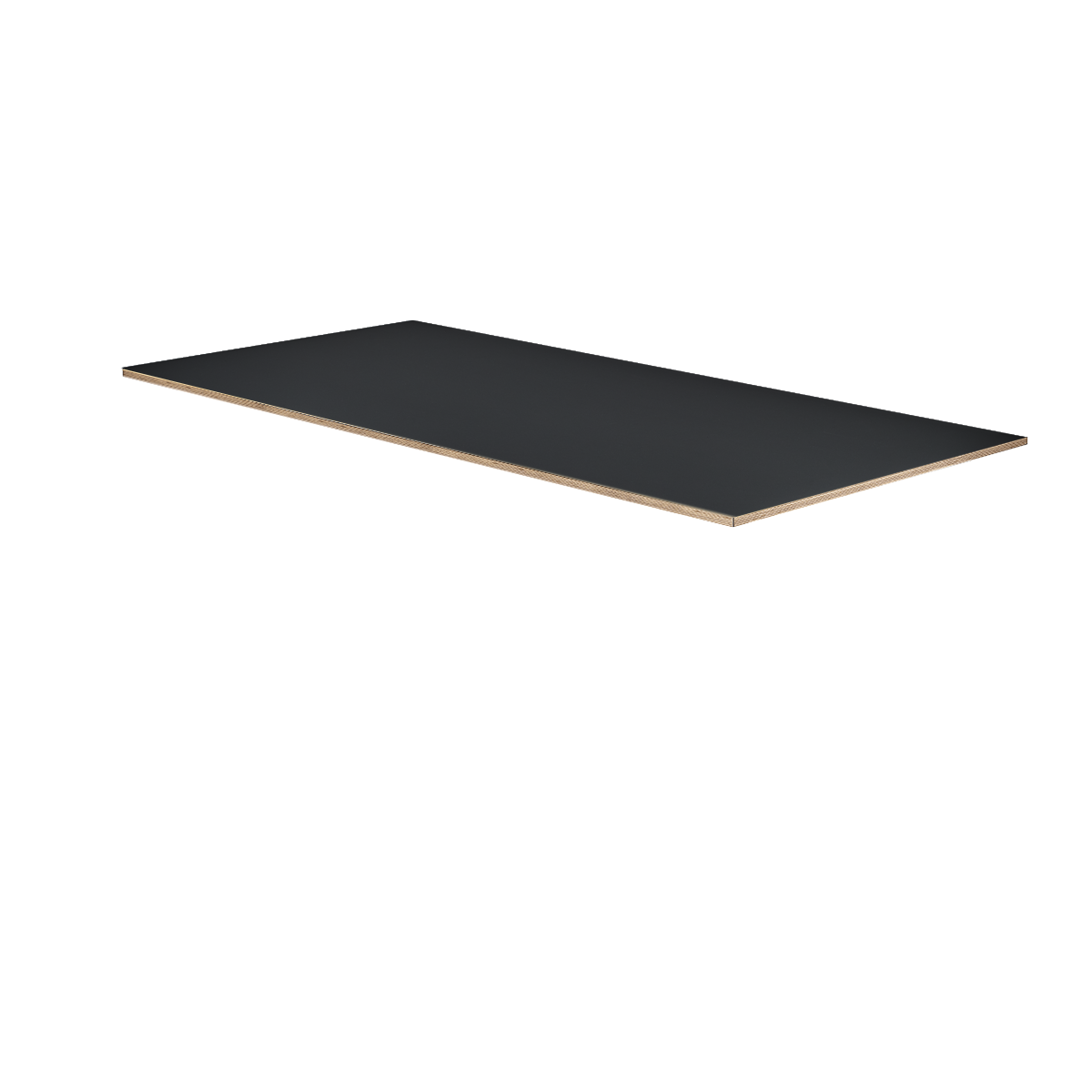 schwarze Mulitplex Tischplatte Fenix Nero auf weißem Hintergrund